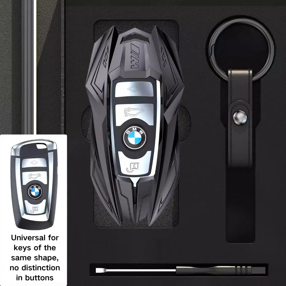 BMW Mecha Style Zinc Alloy Car Key Fob Case Cover For 1, 3, 5, 7 Series,X1, X3, X5, X6, X7 - Image 9