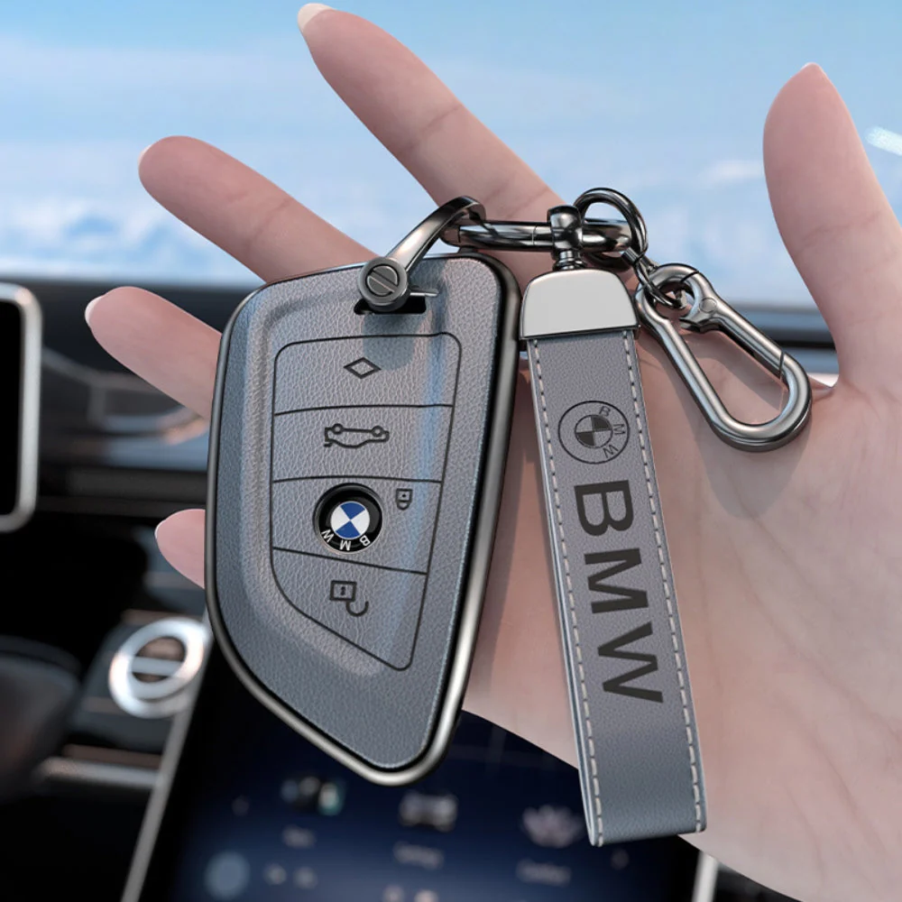BMW Zinc Alloy + Leather Protection Car Key Fob Case Cover For 1, 2, 3, 5, 7 Series, X3, X5, X6 - Image 11