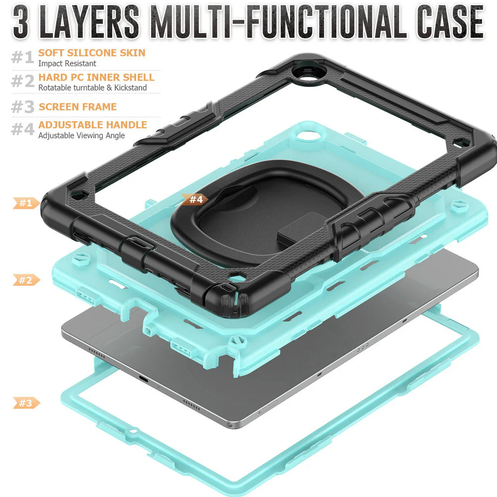 [Built-in 360 Degree Stand] Samsung Galaxy Tab S10 FE Plus (2025) 13.1" - Heavy Duty Rugged Series Case - Image 10