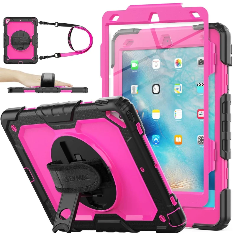 [Built-in 360° Rotating Hand Strap & Stand] Apple Ipad Air 10.5" 3rd Gen 2019 / iPad Pro 10.5" 2nd Gen 2017 - Shockproof with Screen Protector Pencil Holder Heavy Duty Series Case - Image 2