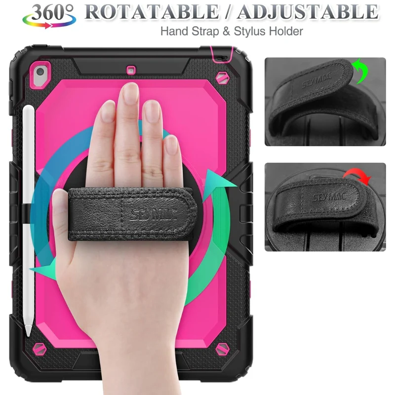 [Built-in 360° Rotating Hand Strap & Stand] Apple Ipad Air 10.5" 3rd Gen 2019 / iPad Pro 10.5" 2nd Gen 2017 - Shockproof with Screen Protector Pencil Holder Heavy Duty Series Case - Image 3