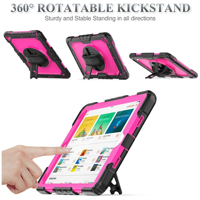 [Built-in 360° Rotating Hand Strap & Stand] Apple Ipad Air 10.5" 3rd Gen 2019 / iPad Pro 10.5" 2nd Gen 2017 - Shockproof with Screen Protector Pencil Holder Heavy Duty Series Case - Image 4
