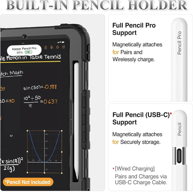 [Built-in 360° Rotating Hand Strap & Stand] Apple Ipad Air 10.5" 3rd Gen 2019 / iPad Pro 10.5" 2nd Gen 2017 - Shockproof with Screen Protector Pencil Holder Heavy Duty Series Case - Image 9