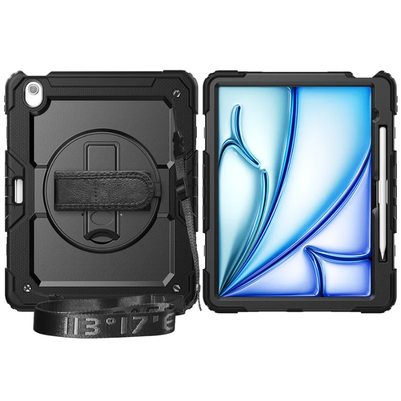 [Built-in 360° Rotating Hand Strap & Stand] Apple iPad Air 11-inch M2/M3/M4 (2024/2025/2026) Shockproof With Screen Protector Pencil Holder Heavy Duty Series Case - Image 11