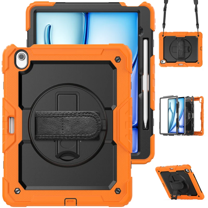 [Built-in 360° Rotating Hand Strap & Stand] Apple iPad Air 11-inch M2/M3/M4 (2024/2025/2026) Shockproof With Screen Protector Pencil Holder Heavy Duty Series Case - Image 13