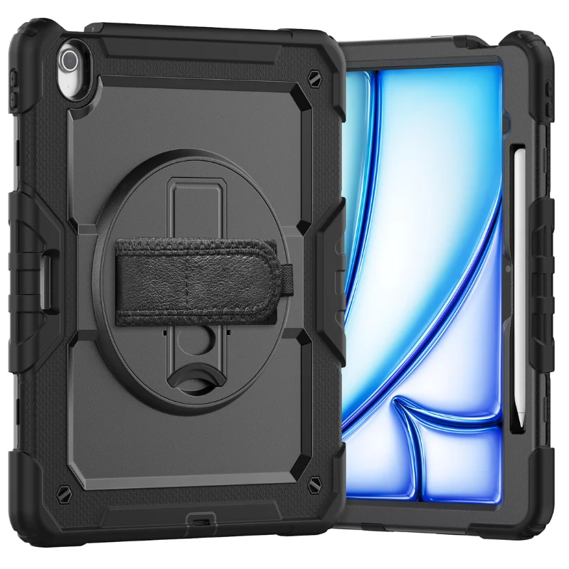 [Built-in 360° Rotating Hand Strap & Stand] Apple iPad Air 11-inch M2/M3/M4 (2024/2025/2026) Shockproof With Screen Protector Pencil Holder Heavy Duty Series Case - Image 3