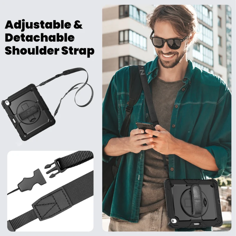 [Built-in 360° Rotating Hand Strap & Stand] Apple iPad Air 11-inch M2/M3/M4 (2024/2025/2026) Shockproof With Screen Protector Pencil Holder Heavy Duty Series Case - Image 9