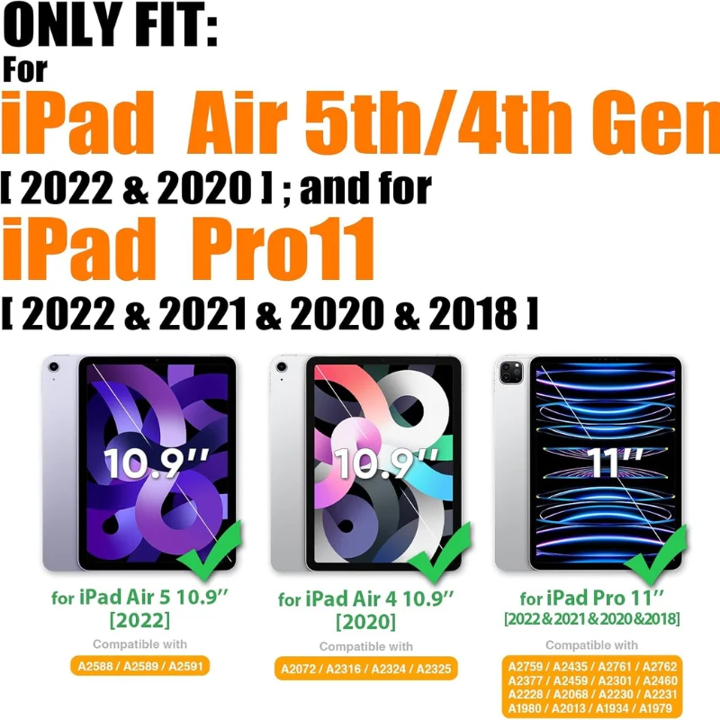 [Built-in 360° Rotating Hand Strap & Stand] Apple Ipad Air 10.9" 5th/4th Gen (2022/2020) Shockproof with Screen Protector Pencil Holder Heavy Duty Series Case - Image 2