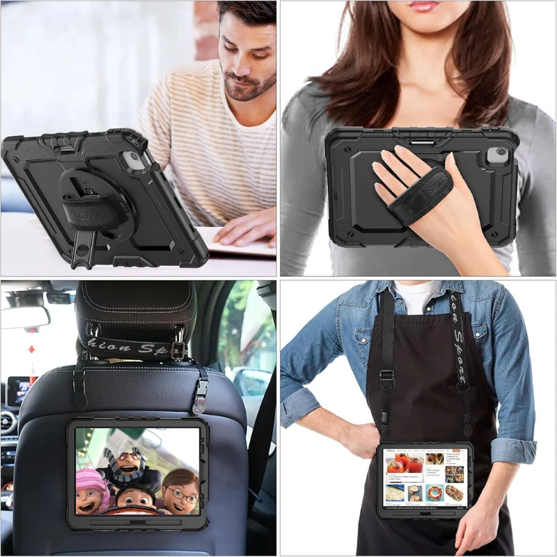 [Built-in 360° Rotating Hand Strap & Stand] Apple Ipad Air 10.9" 5th/4th Gen (2022/2020) Shockproof with Screen Protector Pencil Holder Heavy Duty Series Case - Image 4