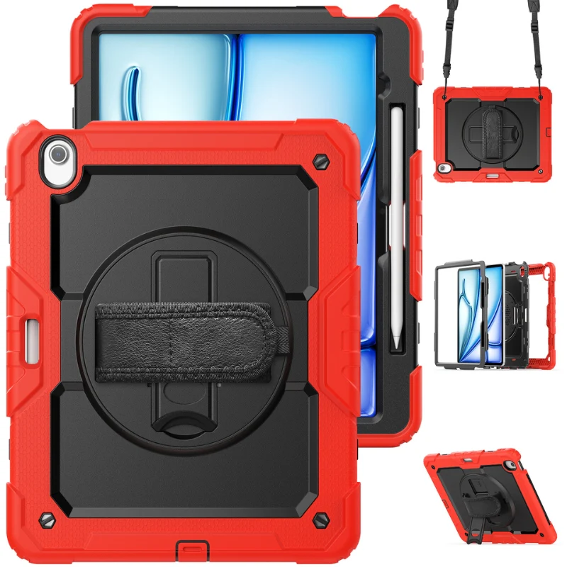 [Built-in 360° Rotating Hand Strap & Stand] Apple iPad Pro 11-inch M4/M5 (2024/2025) - Shockproof with Screen Protector Pencil Holder Heavy Duty Series Case - Image 11