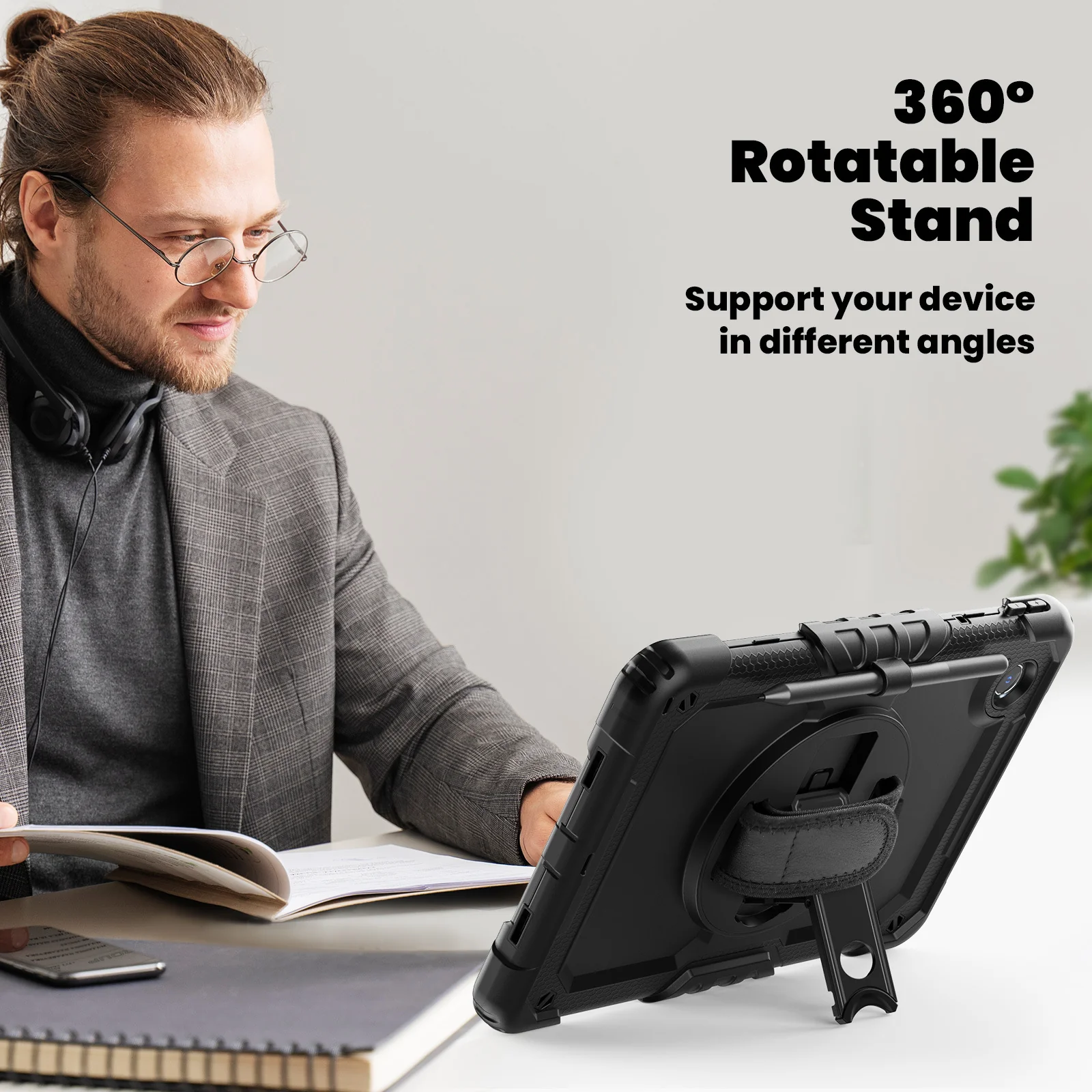 [Built-in 360° Rotating Hand Strap & Stand] Lenovo Idea Tab 11” 2025 (TB336FU/TB336ZU) Shockproof With Screen Protector Pencil Holder Heavy Duty Series Case - Image 11