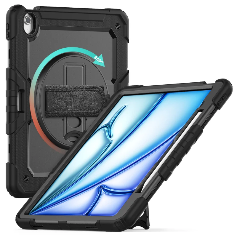[Built-in 360° Rotating Hand Strap & Stand] Apple iPad Air 11-inch M2/M3/M4 (2024/2025/2026) Shockproof With Screen Protector Pencil Holder Heavy Duty Series Case - Image 10