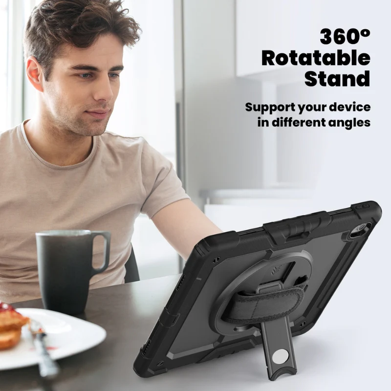 [Built-in 360° Rotating Hand Strap & Stand] Apple iPad Air 11-inch M2/M3/M4 (2024/2025/2026) Shockproof With Screen Protector Pencil Holder Heavy Duty Series Case - Image 6