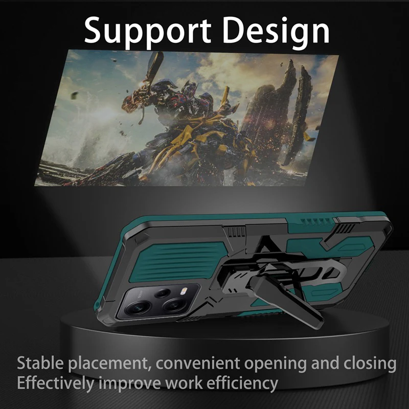 [Built-in Back Bracket] Xiaomi Mi Note 10/Pro/Lite Mechwarrior Full Coverage Shockproof Stand Series Case - Image 4