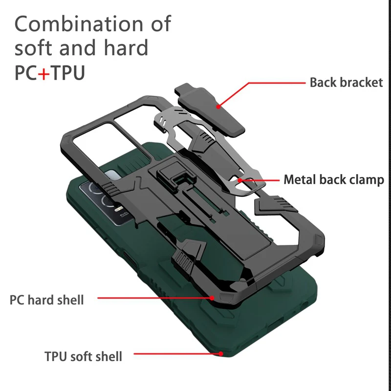 [Built-in Back Bracket] Xiaomi Mi Note 10/Pro/Lite Mechwarrior Full Coverage Shockproof Stand Series Case - Image 7