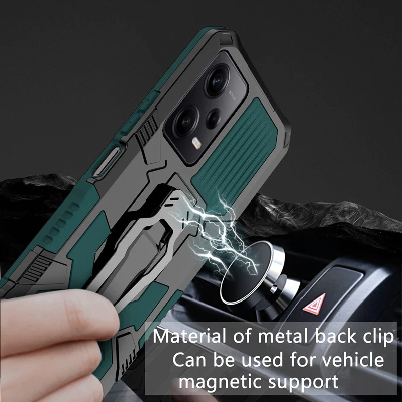 [Built-in Back Bracket] Xiaomi Mi Note 10/Pro/Lite Mechwarrior Full Coverage Shockproof Stand Series Case - Image 8