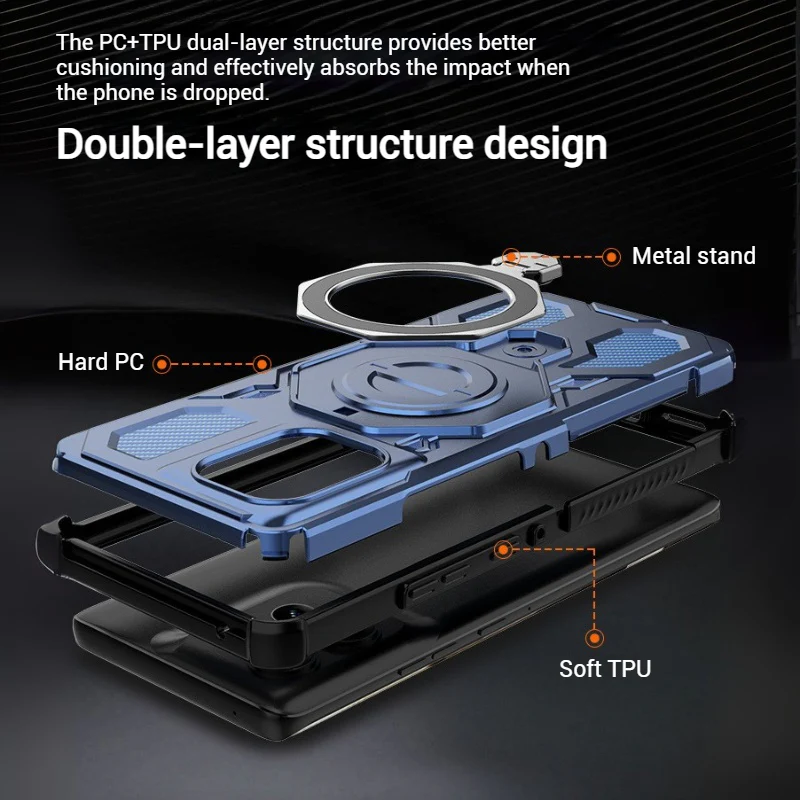 [Built-in Bracket][Magsafe Compatible] Motorola Moto Edge 50/Pro/Fusion Heavy Duty Stand Case - Image 5