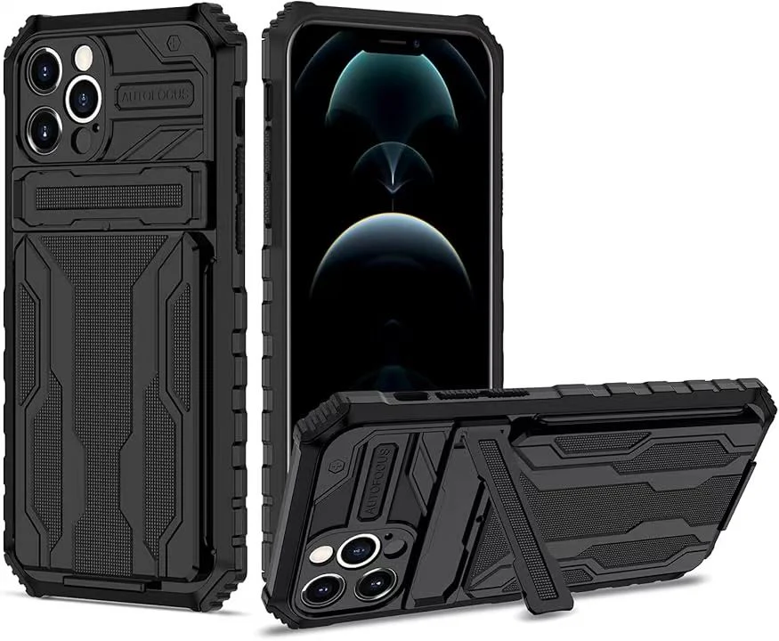 [Built-in Bracket][With Card Slot] Apple iPhone 16/Pro/Pro Max/Plus Multi-function Shockproof Heavy Duty Series Case - Image 12