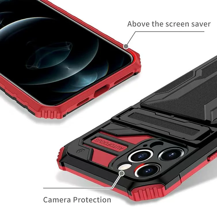 [Built-in Bracket][With Card Slot] Apple iPhone 16/Pro/Pro Max/Plus Multi-function Shockproof Heavy Duty Series Case - Image 7