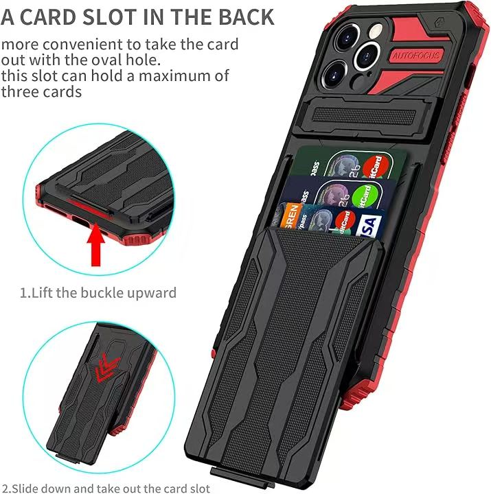 [Built-in Bracket][With Card Slot] Apple iPhone 16/Pro/Pro Max/Plus Multi-function Shockproof Heavy Duty Series Case - Image 9