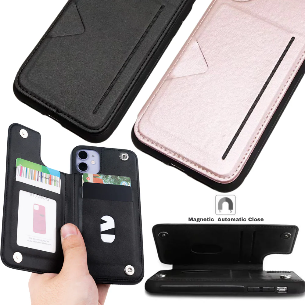 [Built-in Card Slot] Hanman Mika Leather Case For Apple iPhone 15 & 15 Plus & 15 Pro & 15 Pro Max - Image 3