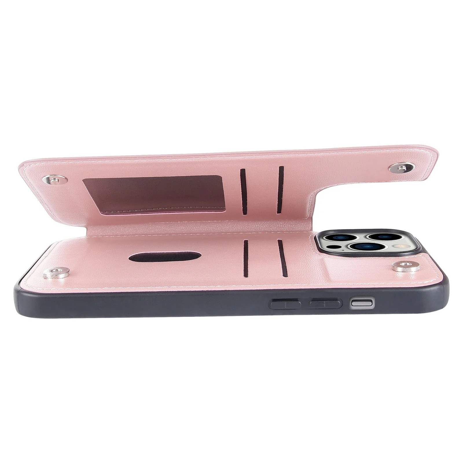 [Built-in Card Slot] Hanman Mika Leather Case For Apple iPhone 15 & 15 Plus & 15 Pro & 15 Pro Max - Image 9