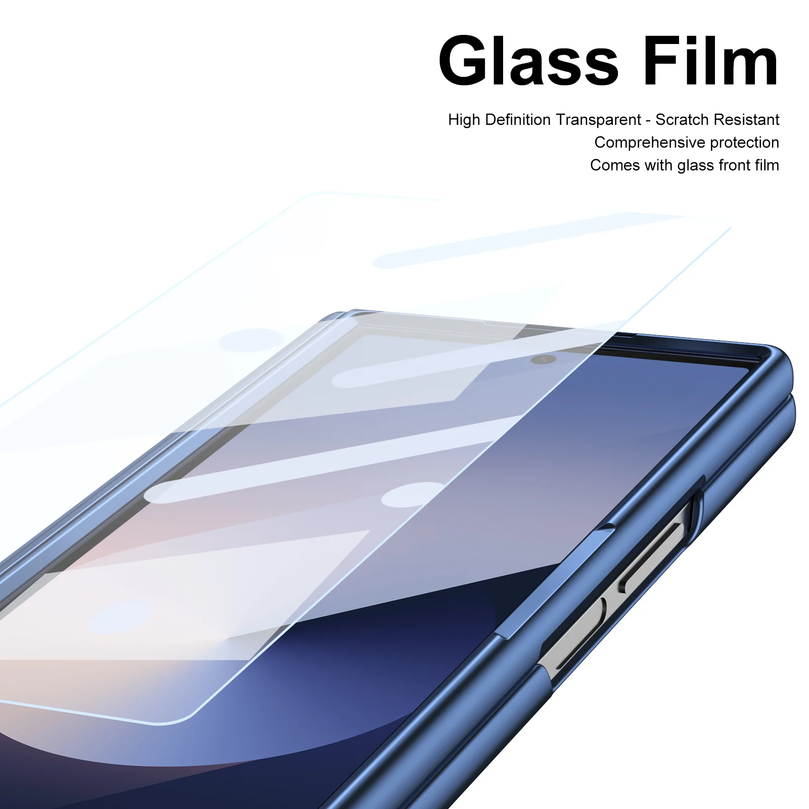 [Built-in Card Slot] Samsung Galaxy Z Fold7 Folding Electroplated PU Leather Case with Tempered Glass Screen Protector - Image 15