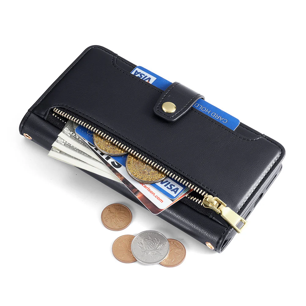 [Built-in Card Slot][With Lanyard] Motorola Moto G15 Leather Flip Shockproof Wallet Series Case - Image 14