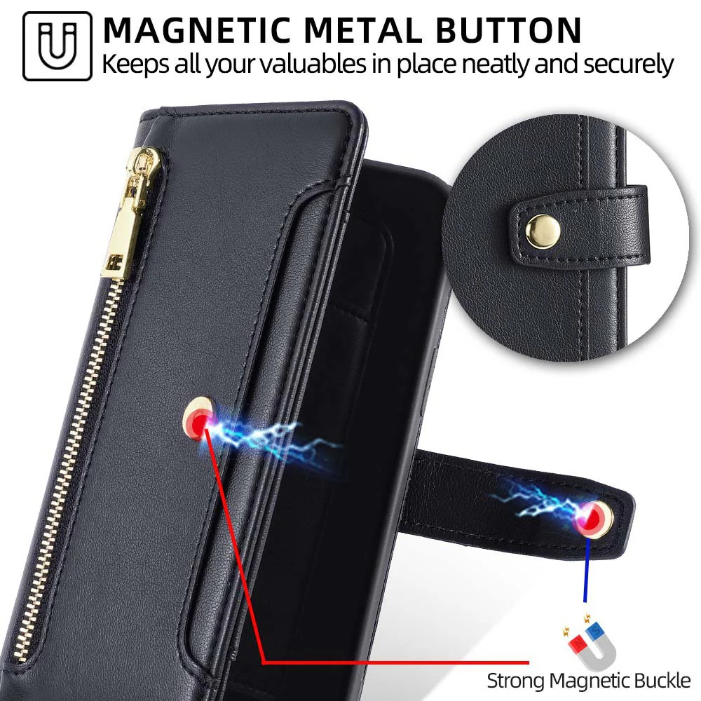 [Built-in Card Slot][With Lanyard] OnePlus 13 Leather Flip Shockproof Wallet Series Case - Image 2