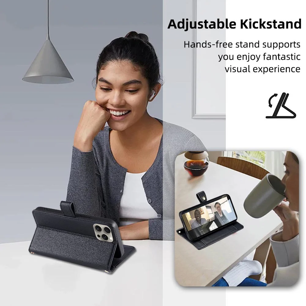 [Built-in Card Slot][With Lanyard] OnePlus 13 Leather Flip Shockproof Wallet Series Case - Image 5