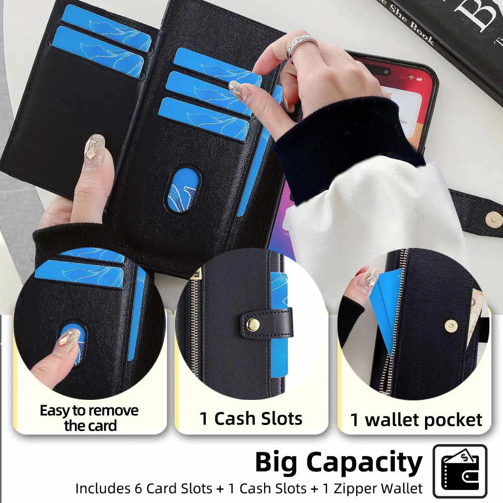 [Built-in Card Slot][With Lanyard] OnePlus 13 Leather Flip Shockproof Wallet Series Case - Image 8