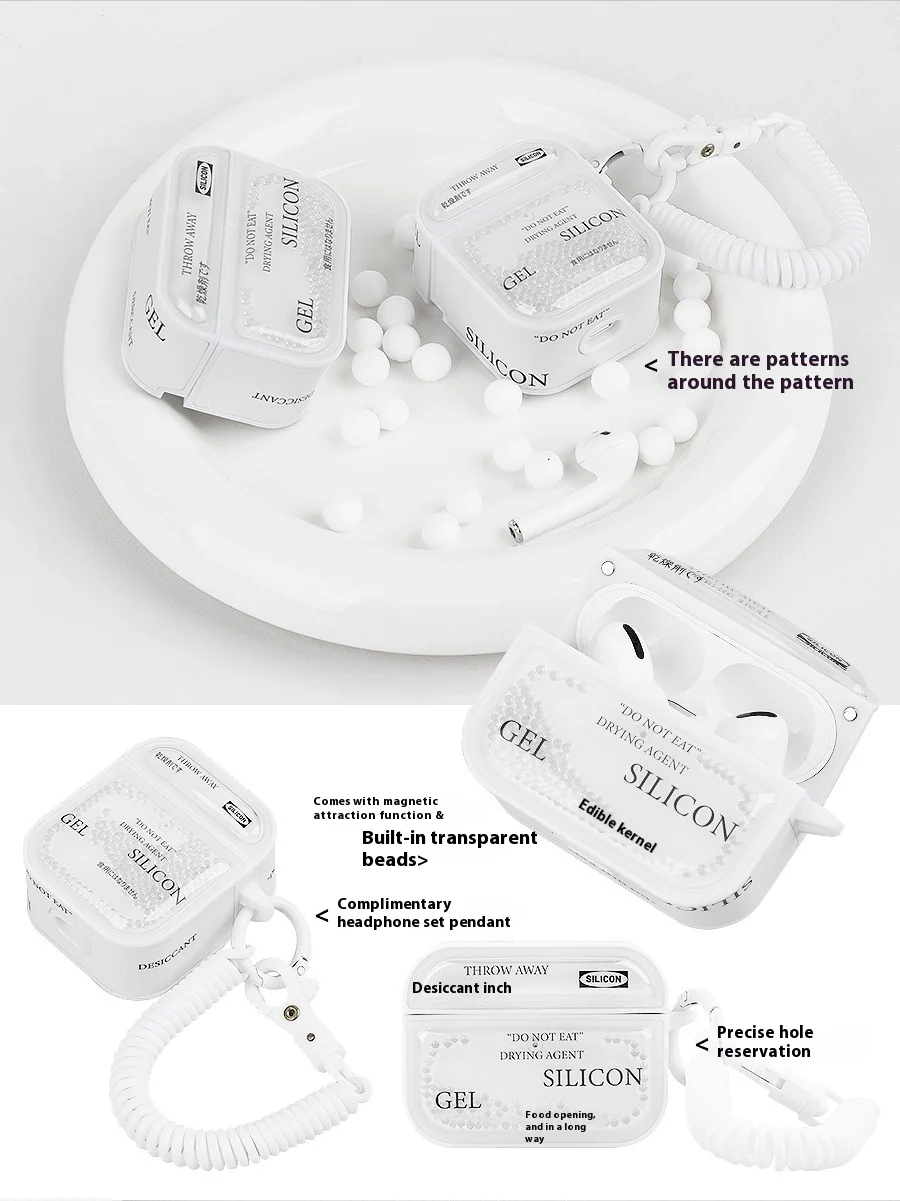 [built-in flowing transparent beads] Apple AirPods 1 & 2 & 3 - desiccant design style TPU + PC Heavy Duty Protecive Case - Image 2