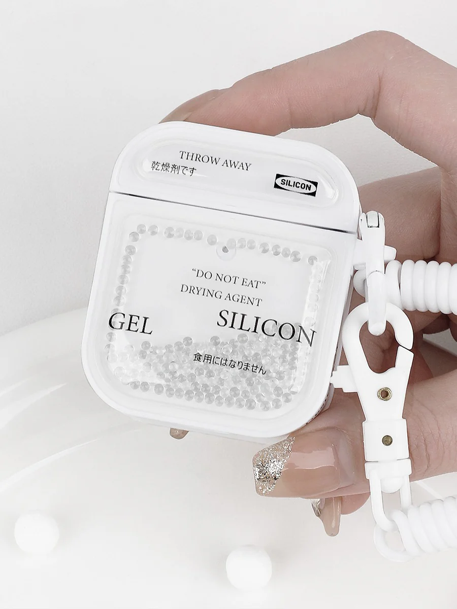[built-in flowing transparent beads] Apple AirPods 1 & 2 & 3 - desiccant design style TPU + PC Heavy Duty Protecive Case - Image 3