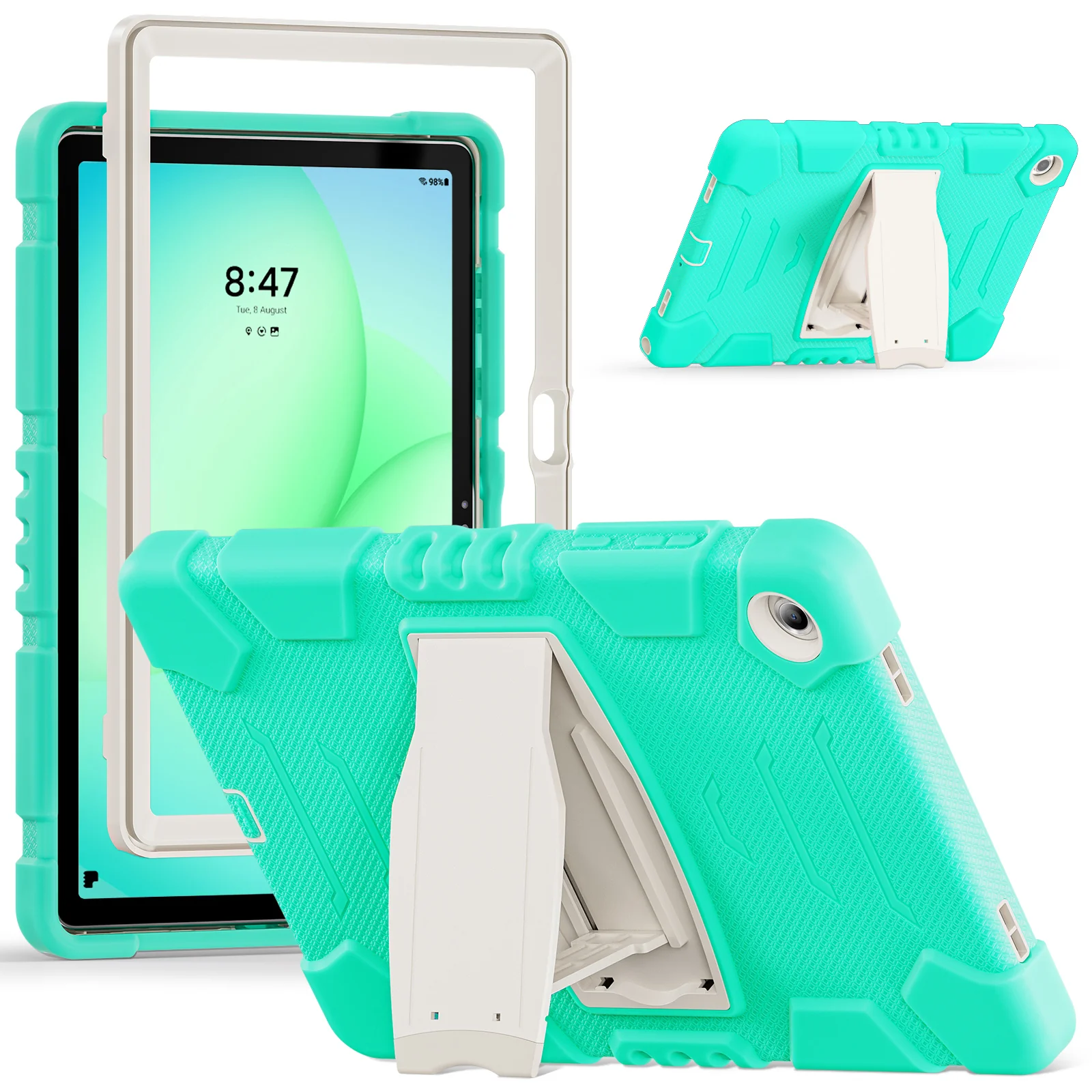 [Built-in Hidden Kickstand] Samsung Galaxy Tab A9 Plus & A11 Plus 11" - PC Silicone Rugged Shockproof Protection Durable Case