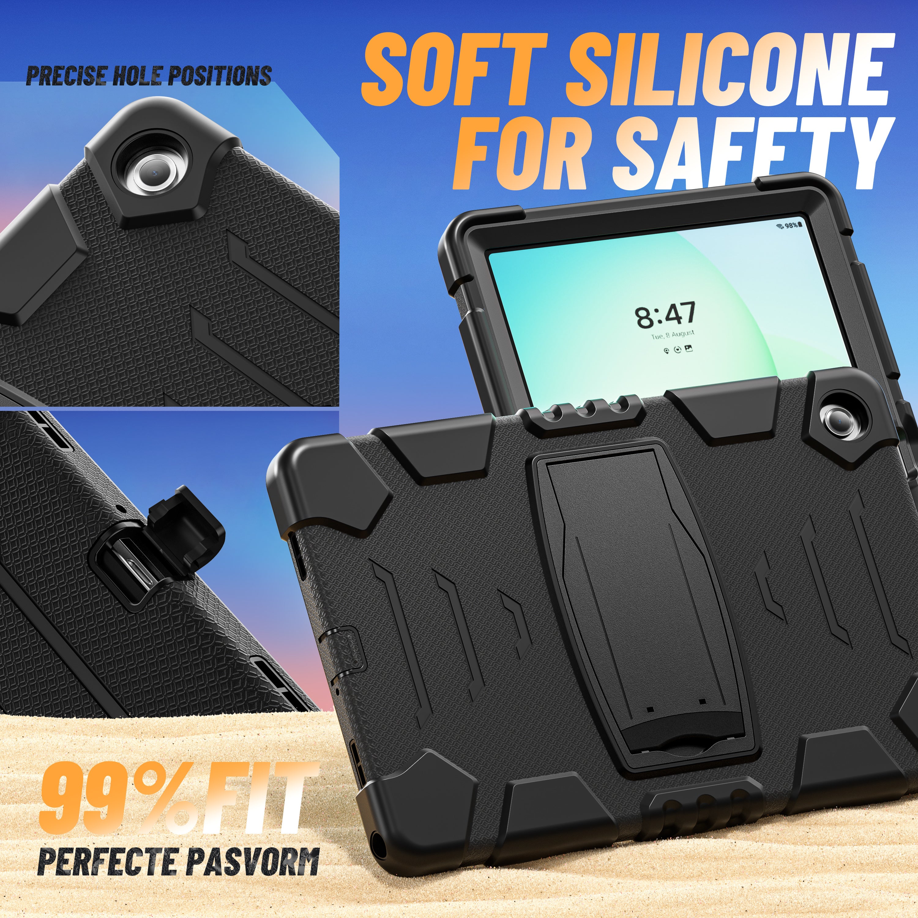 [Built-in Hidden Kickstand] Samsung Galaxy Tab A9 Plus & A11 Plus 11" - PC Silicone Rugged Shockproof Protection Durable Case - Image 5