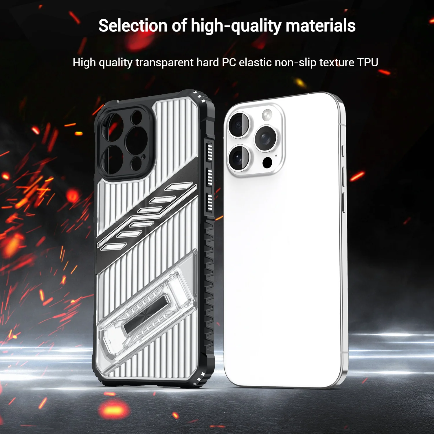[Built-in Invisibla Bracket] Apple iPhone 16e & 17e Transparent Shockproof Protective Case - Image 10