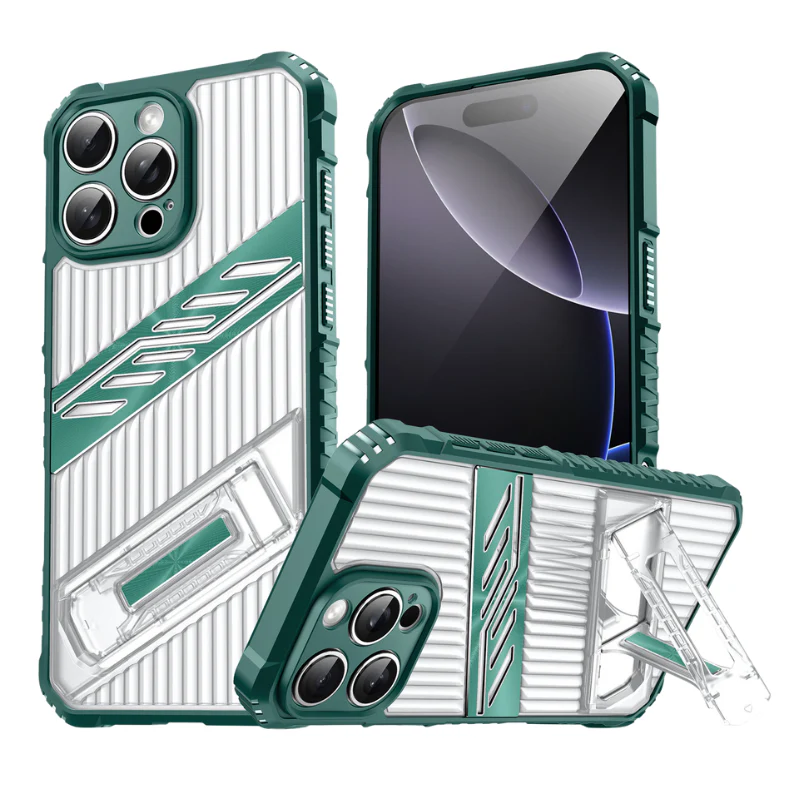 [Built-in Invisibla Bracket] Apple iPhone 16e & 17e Transparent Shockproof Protective Case - Image 3