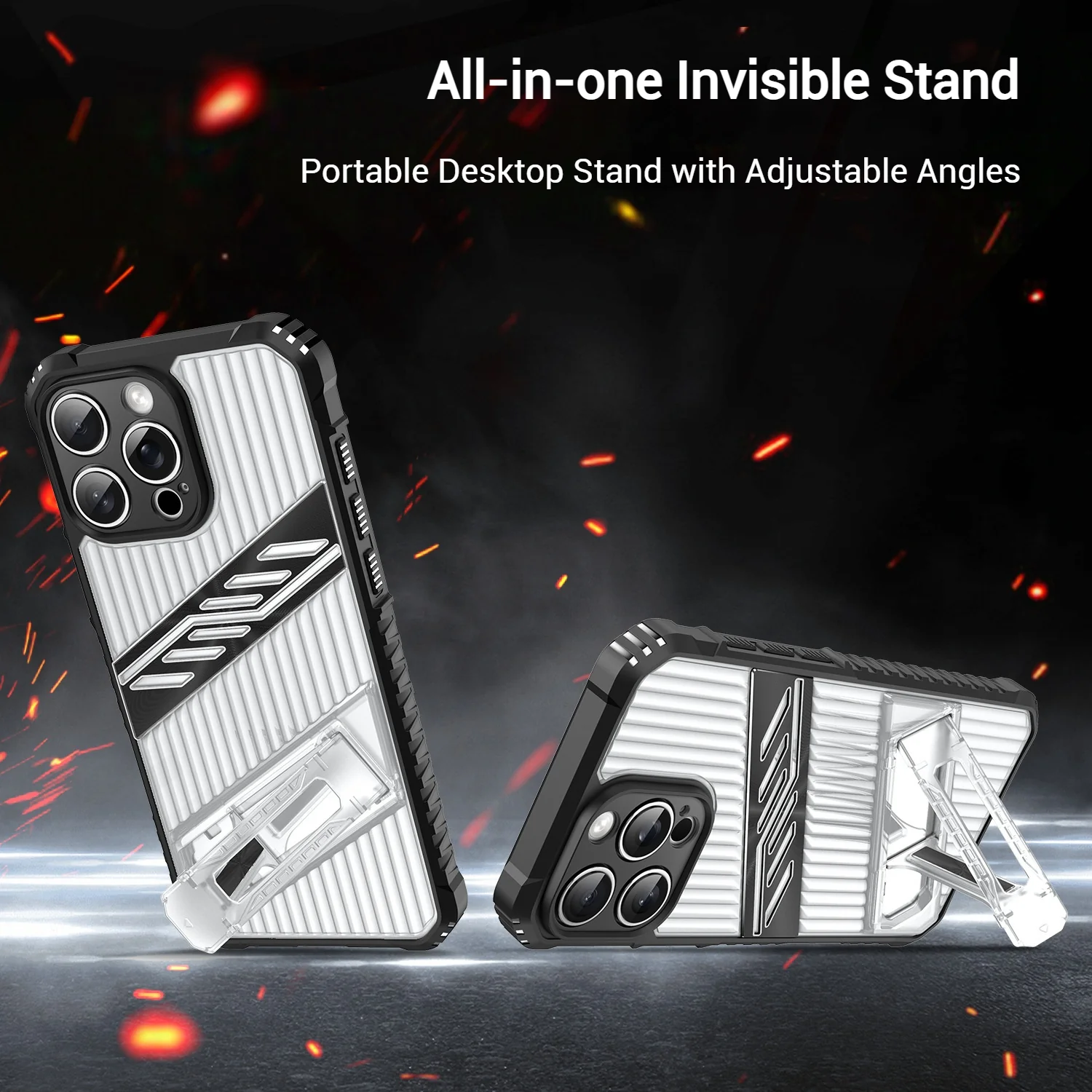 [Built-in Invisibla Bracket] Apple iPhone 16e & 17e Transparent Shockproof Protective Case - Image 6