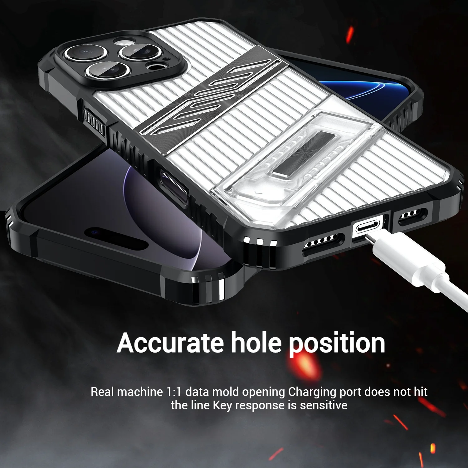 [Built-in Invisibla Bracket] Apple iPhone 16e & 17e Transparent Shockproof Protective Case - Image 7