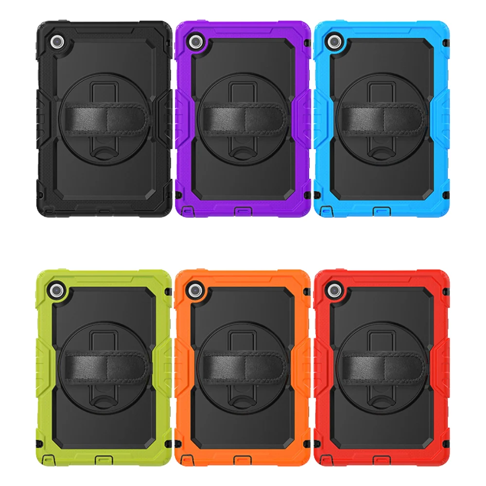 [Built-in Kickstand] Lenovo Tab 10.1" 2025 (TB311FU/TB311XU) - Silicone Full Covered Heavy Duty Series Case With Adjustable Hand Strap - Image 3