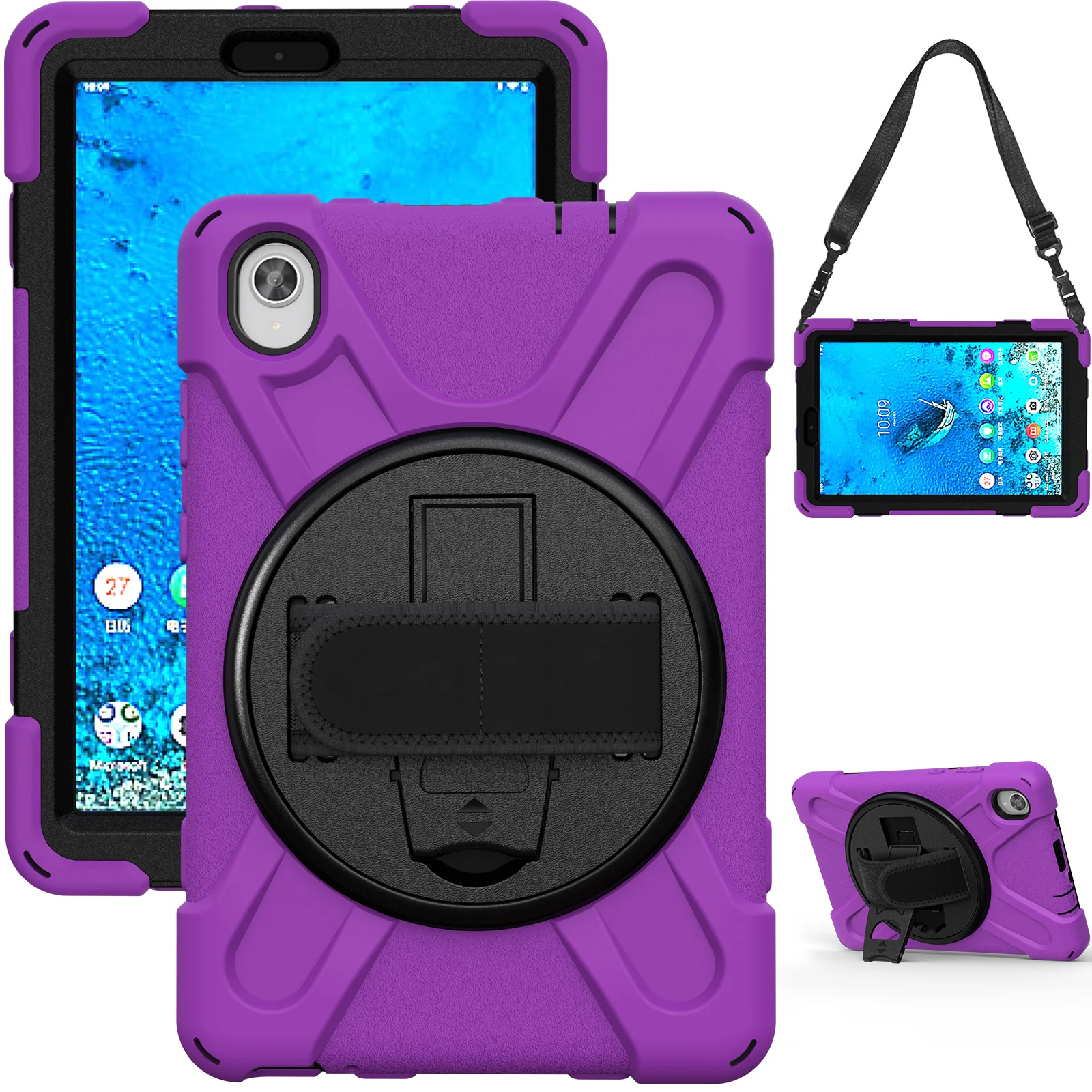 [Built-in Kickstand] Lenovo Pad Pro 11.5" inch 2021 (TB-J716F) - Silicone Full Covered Heavy Duty Series Case With Adjustable Hand Strap - Image 7