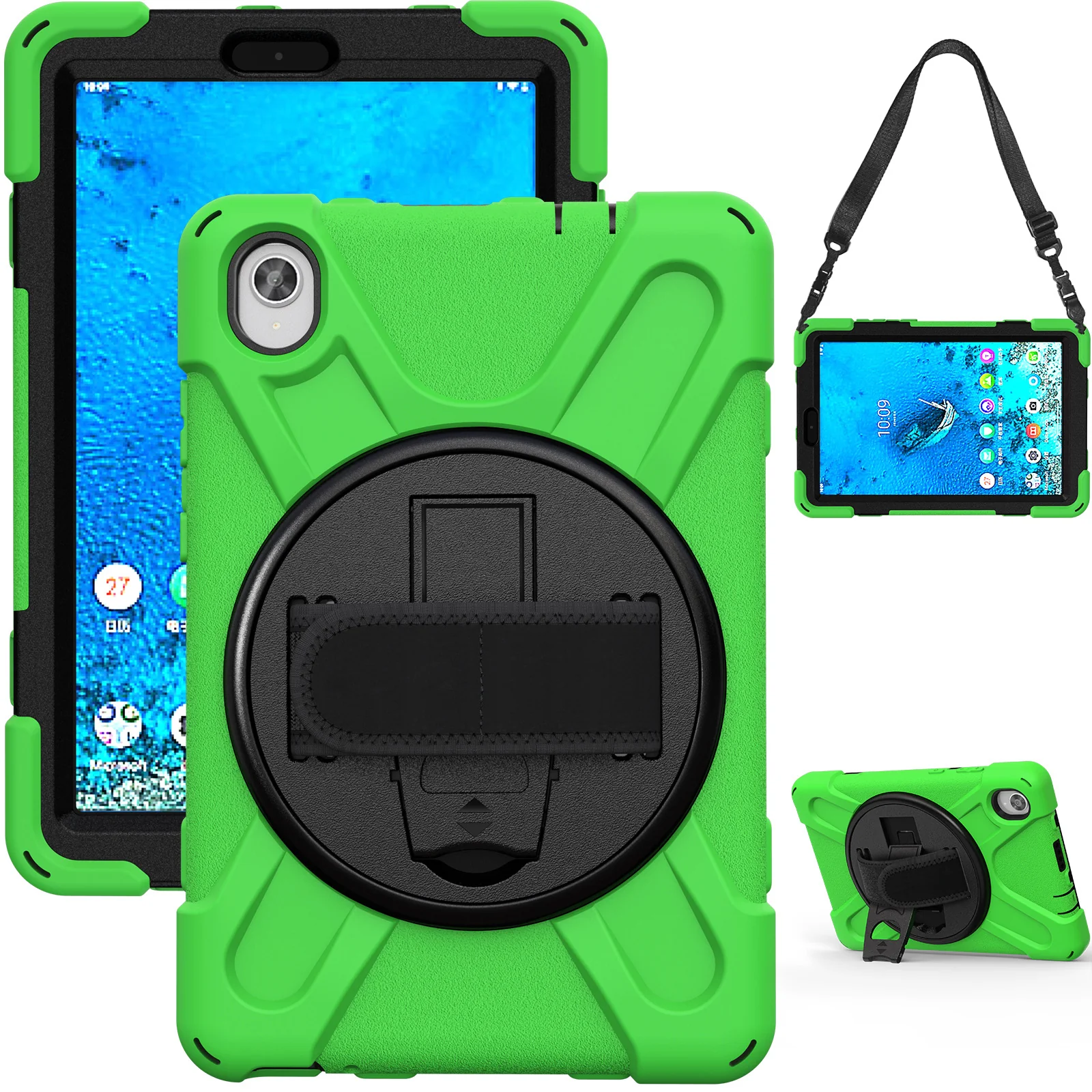 [Built-in Kickstand] Lenovo Pad Pro 11.5" inch 2021 (TB-J716F) - Silicone Full Covered Heavy Duty Series Case With Adjustable Hand Strap - Image 4
