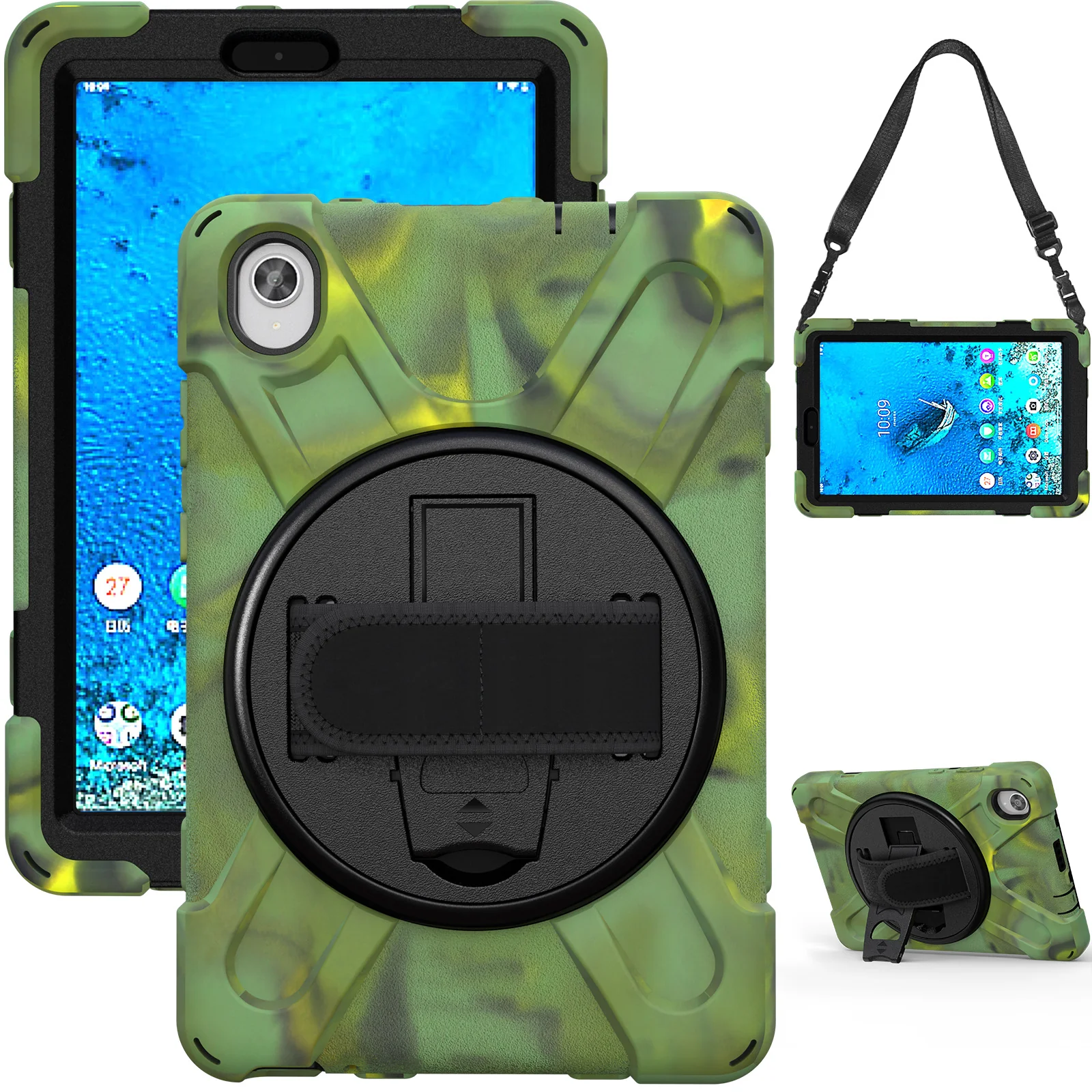 [Built-in Kickstand] Lenovo Pad Pro 11.5" inch 2021 (TB-J716F) - Silicone Full Covered Heavy Duty Series Case With Adjustable Hand Strap - Image 5