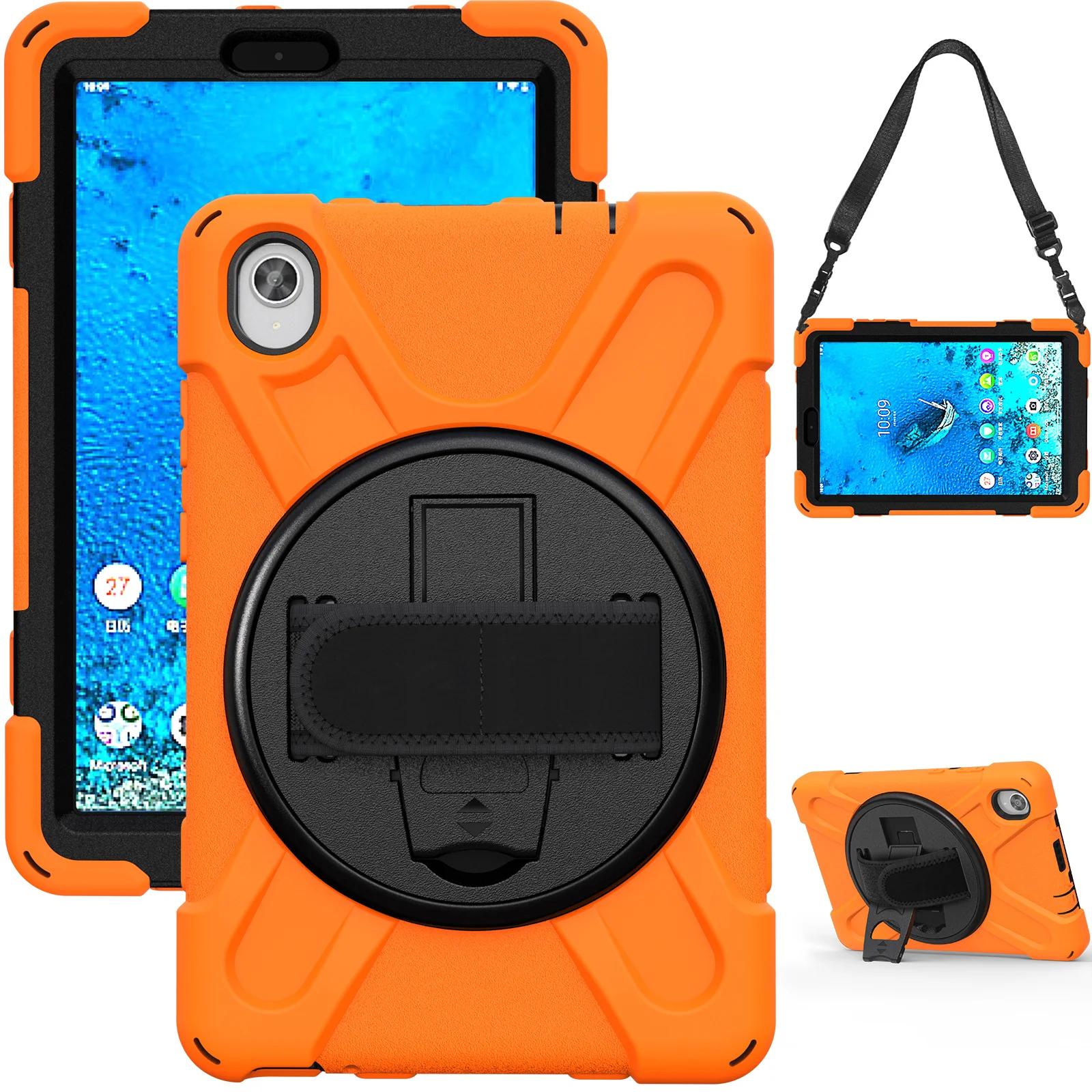 [Built-in Kickstand] Lenovo Pad Pro 11.5" inch 2021 (TB-J716F) - Silicone Full Covered Heavy Duty Series Case With Adjustable Hand Strap - Image 6