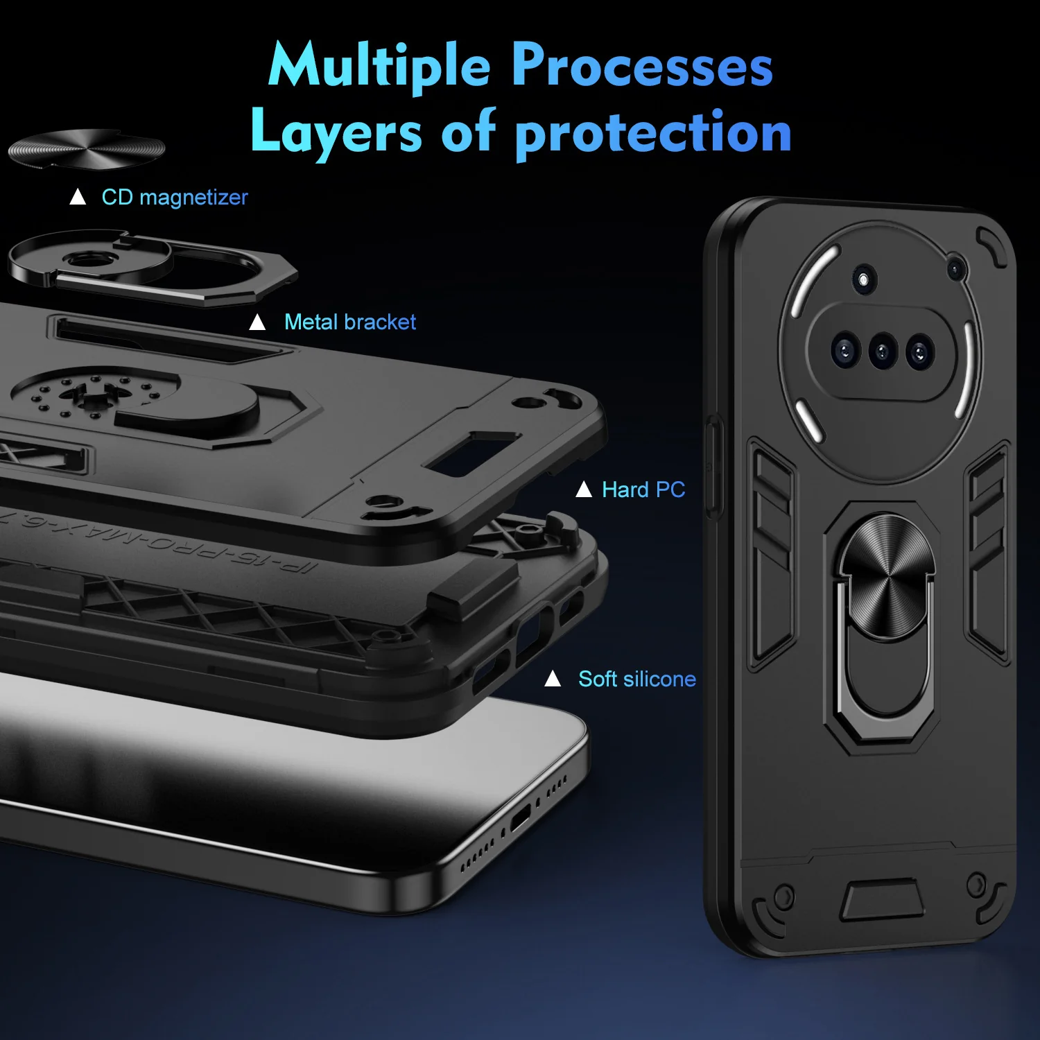 [Built-in Metal Kickstand] Nothing Phone (3a)/Pro Full-Cover Shockproof Protective Case - Image 2