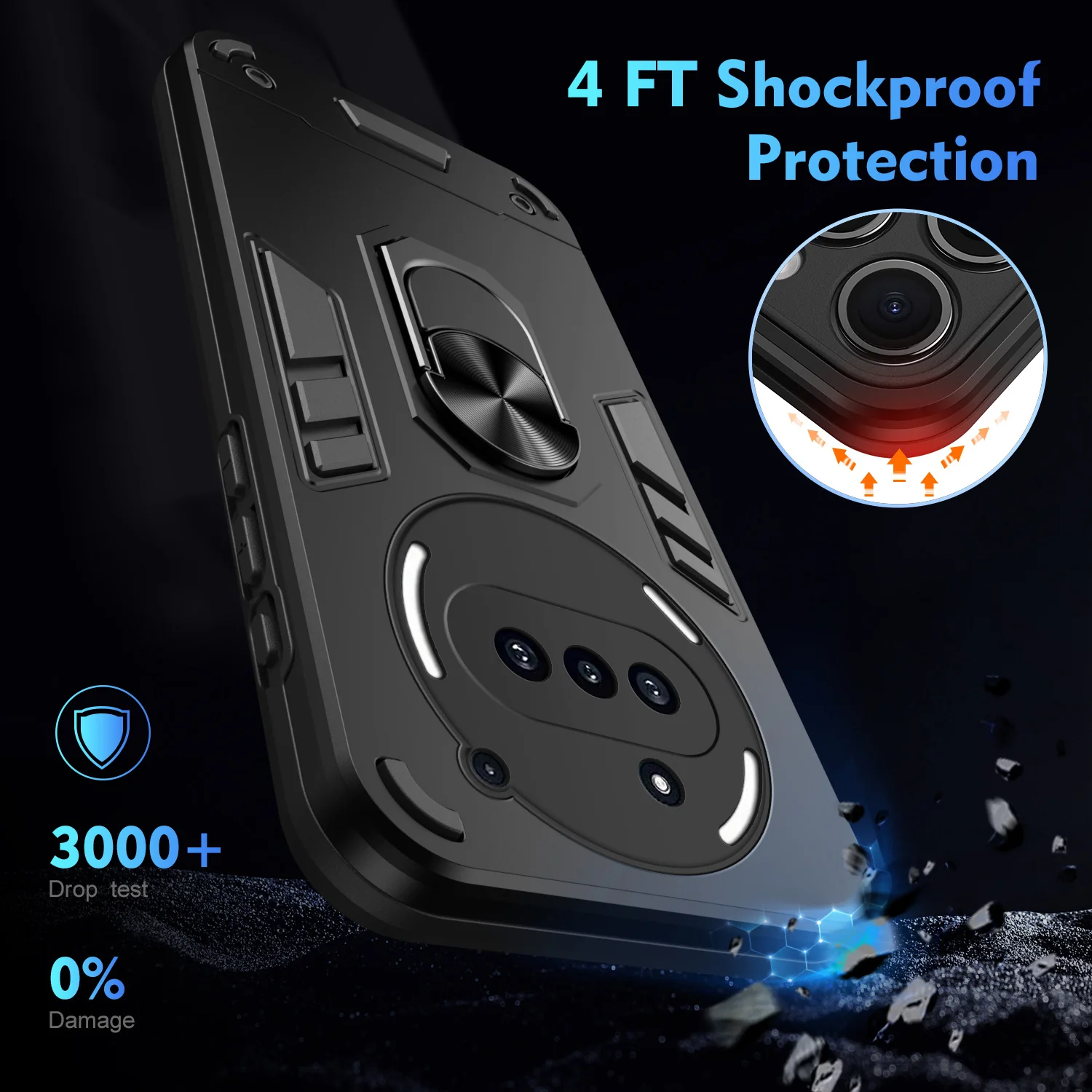 [Built-in Metal Kickstand] Nothing Phone (3a)/Pro Full-Cover Shockproof Protective Case - Image 4