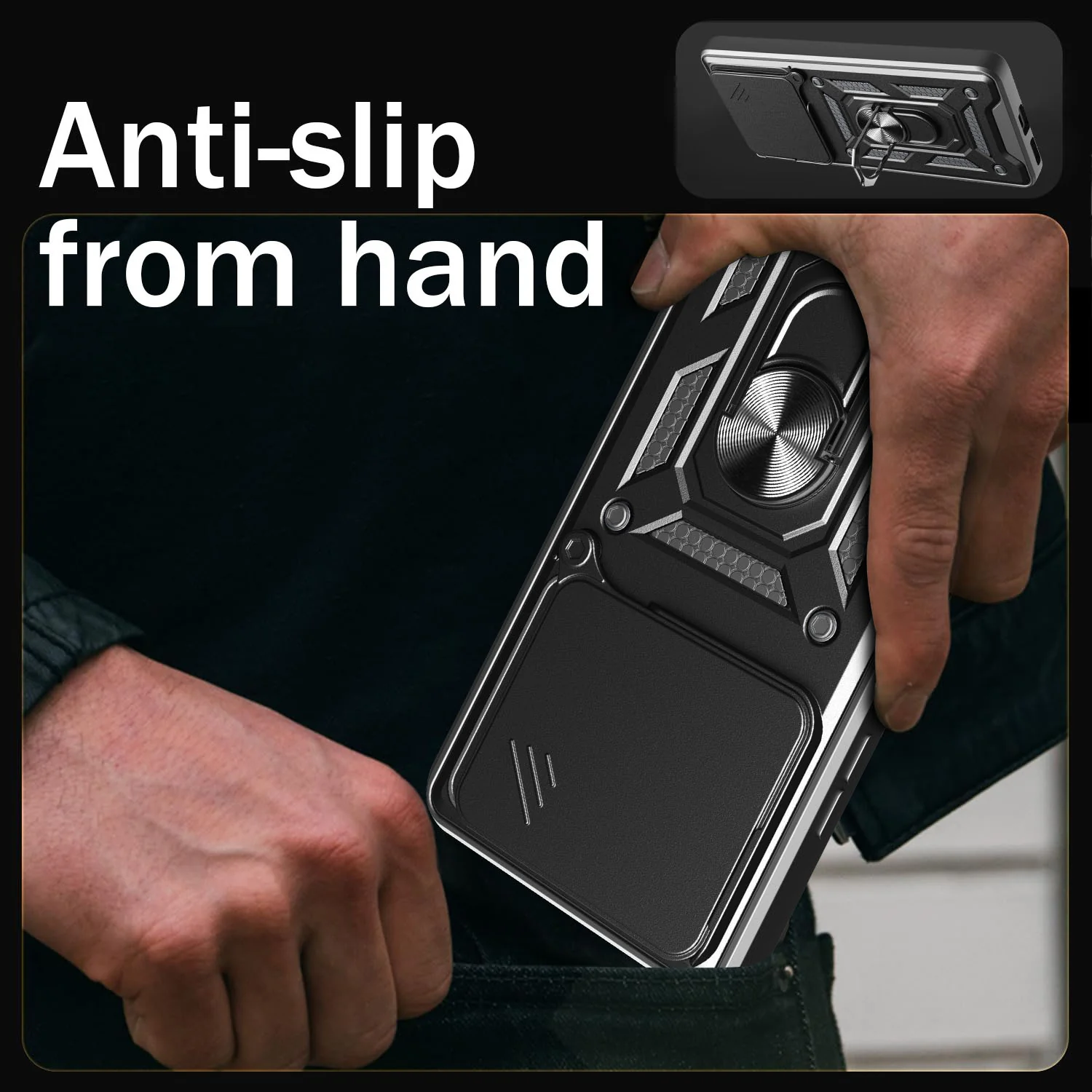 [Built-in Metal Kickstand][With Lens Cover] Nothing Phone (2a) Full-Cover Shockproof Protective Case - Image 11