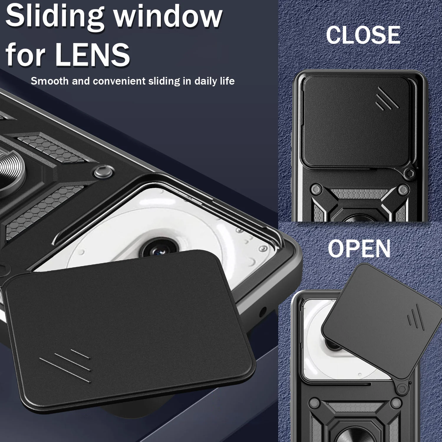 [Built-in Metal Kickstand][With Lens Cover] Nothing Phone (2a) Full-Cover Shockproof Protective Case - Image 12
