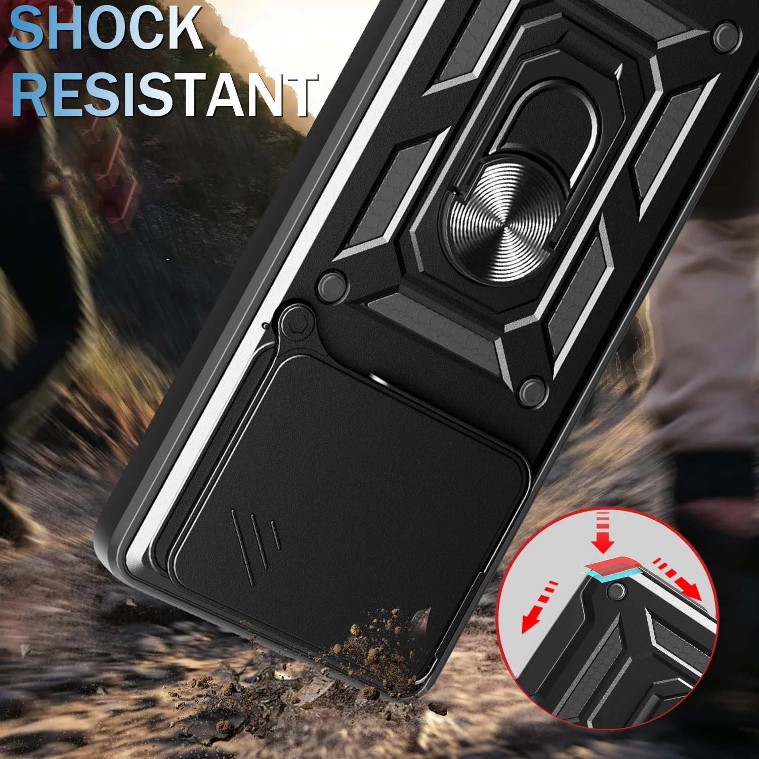 [Built-in Metal Kickstand][With Lens Cover] Nothing Phone (2a) Full-Cover Shockproof Protective Case - Image 14