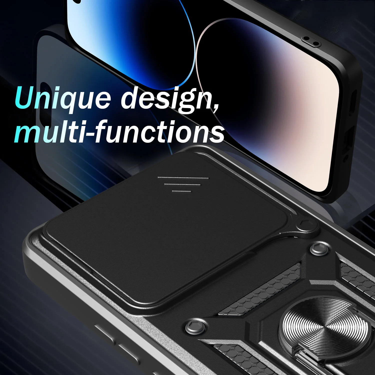 [Built-in Metal Kickstand][With Lens Cover] Nothing Phone (2a) Full-Cover Shockproof Protective Case - Image 15
